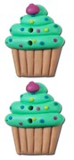 Sweet Treats Green Cupcake 1-1/8in (2)